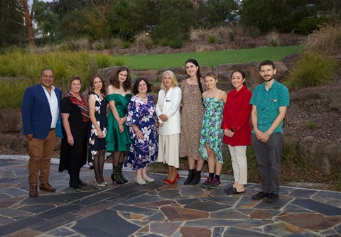 This is an image of the winners of the 2022 Young Women Leaders of Nillumbik Awards with the Nillumbik Shire Council Mayor and Ward Councillors. 