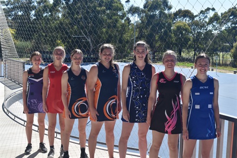 Members of the Nillumbik Force Netball Association at the newly resurfaced Diamond Creek Netball Courts.