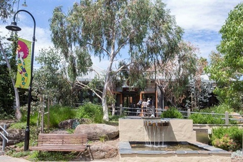 View of Eltham Town Square including fountain