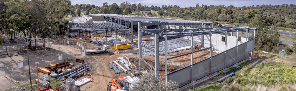 Panoramic photo of a construction site